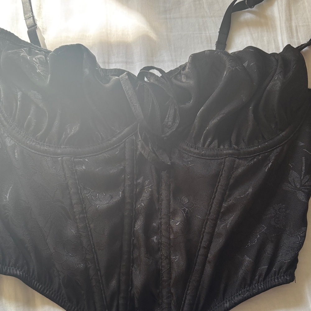 Urban Outfitters Black Satin Corset